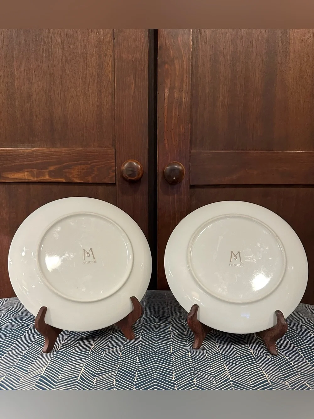 M Studios • set of 2 seahorse plates • ceramic
